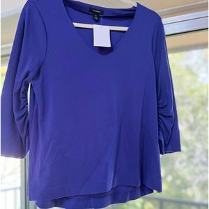 Halogen Top With Ruffled Sleeves